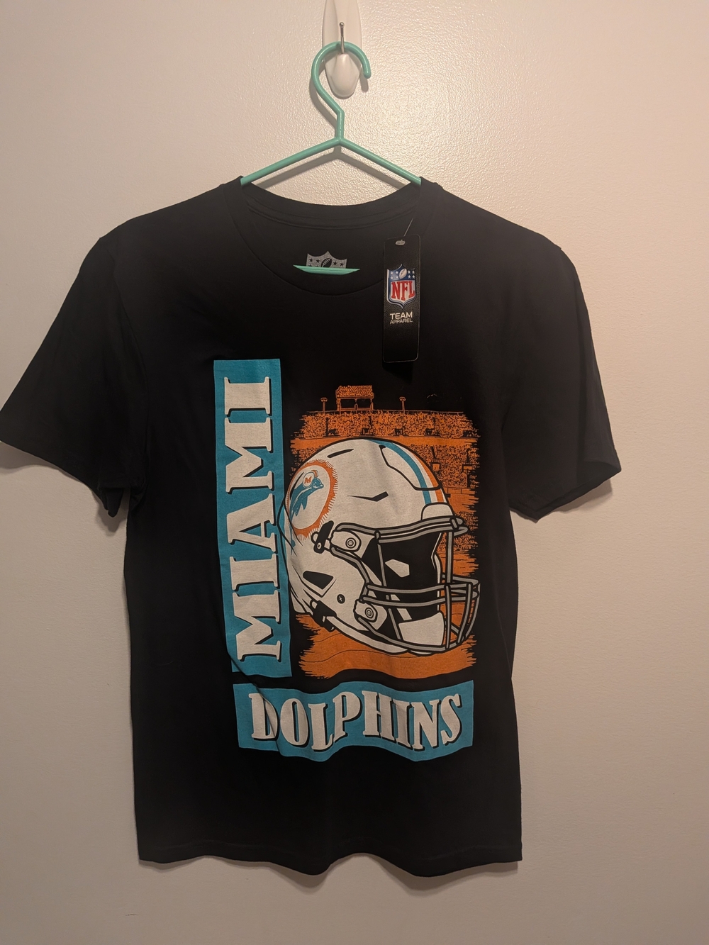 NFL Miami Dolphins Black Graphic Tee for Mens